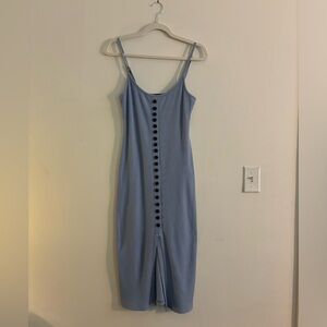 Dress Forum Blue Button Midi Dress Size S